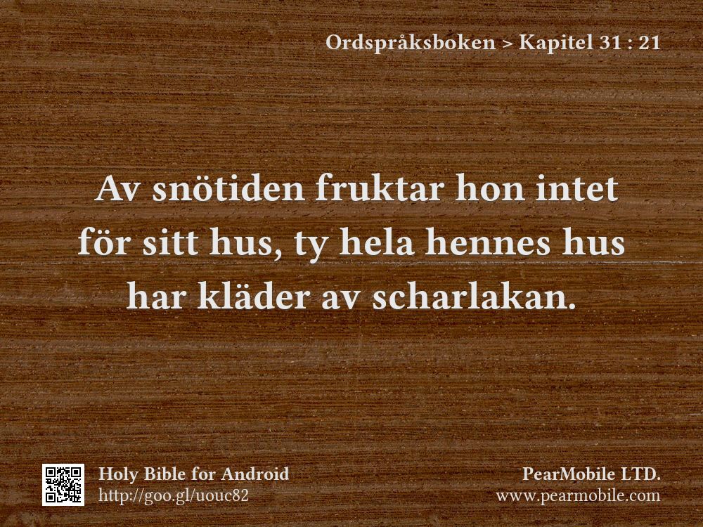 Ordspråksboken, Kapitel 31:21